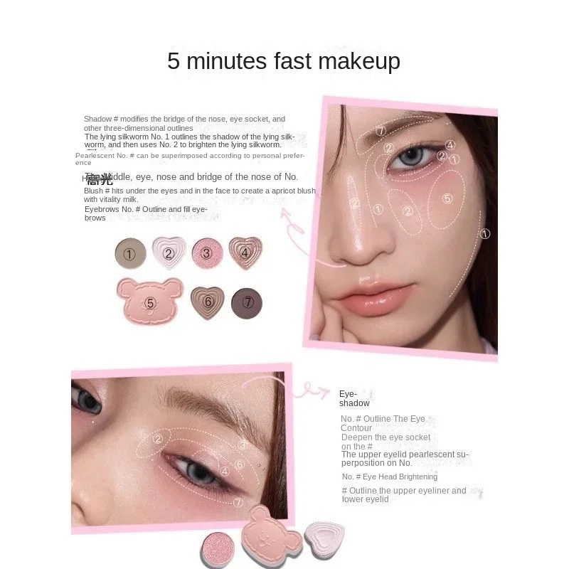 Маленькие волнистые тени для век искусственная палитра контура макияжа румяна