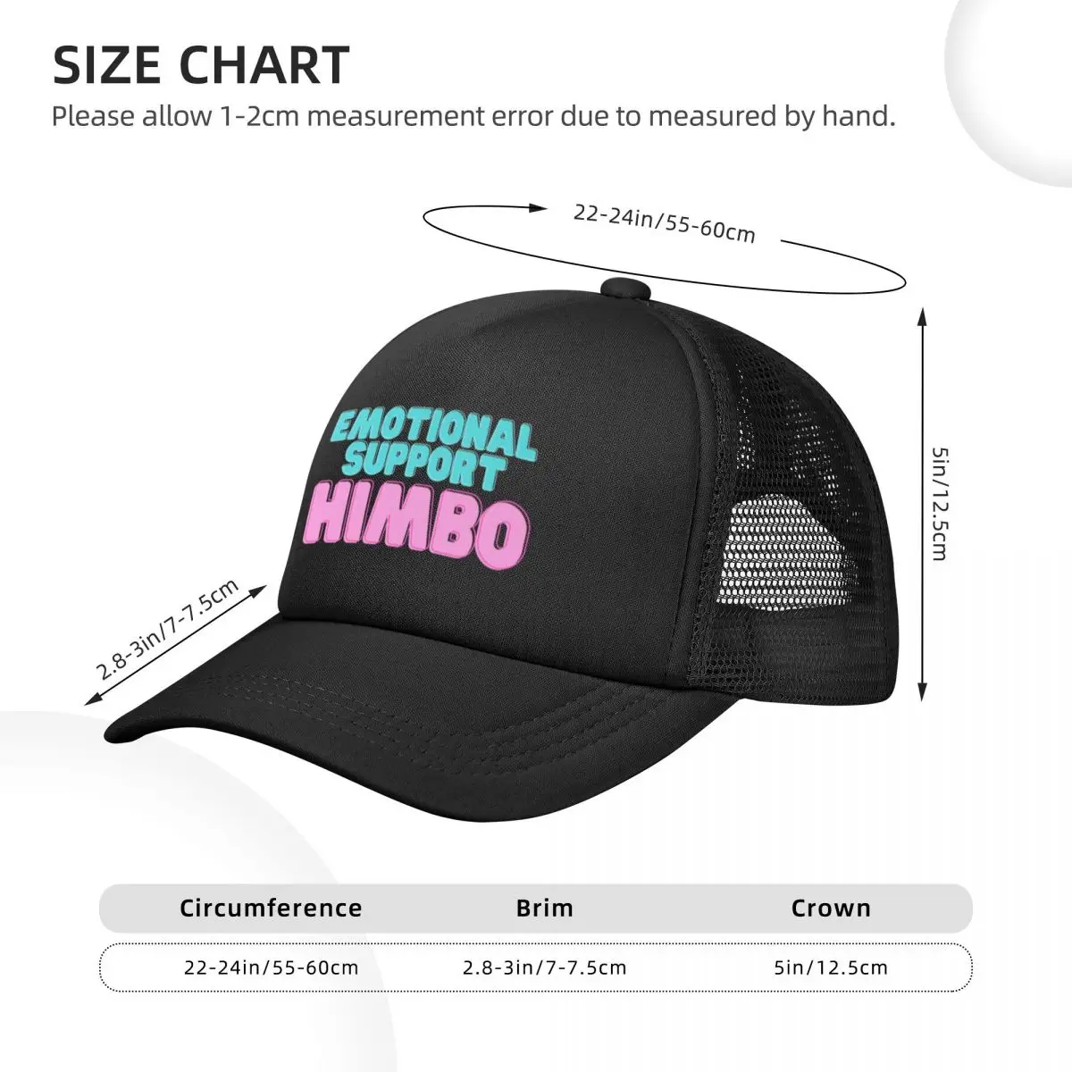 Эмоциональная поддержка Himbo Racerback (взрослая сетчатая бейсболка мяч спорт гольф