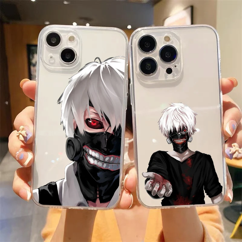 

Kaneki Ken Anime Tokyo Ghoul Luxury Transparent Soft Phone Case For iPhone 14 13 12 11 Pro Max XS X XR SE3 7 8 Plus Cover Fundas