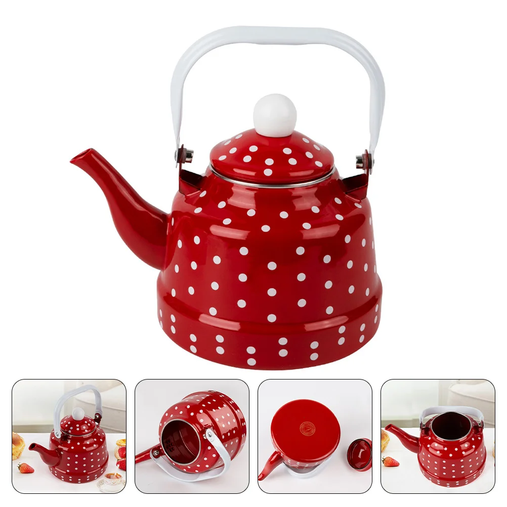 

1Pc Durable Heating Water Kettle Lovely Enamel Teapot Kitchen Teapot for Home