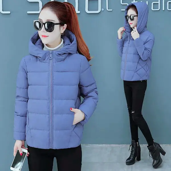 Winter New Fashion Short Small Cotton Coat Coat Women's Korean Version Slim Fit Thickened Hooded Slim Versatile Cotton Coat