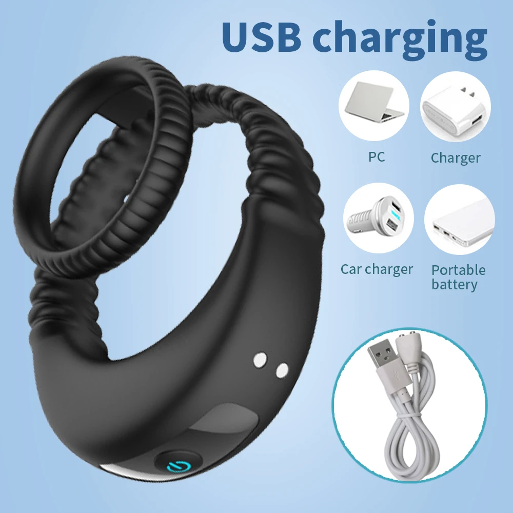 Парные кольца вибрирующий пенис кольцо на секс-игрушки для мужчин Задержка