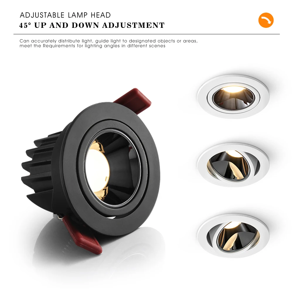 Светодиодный встраиваемый потолочный светильник с глубоким антибликовым