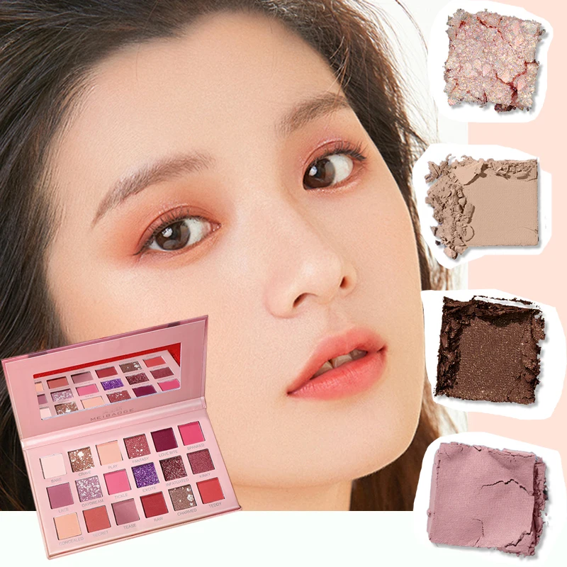 

18 Colors Eyeshadow Pallete Pearly Matte Earth Color Eyeshadow Palette Shiny Sequins Eye Shadow Eye Pigments Long Lasting Makeup
