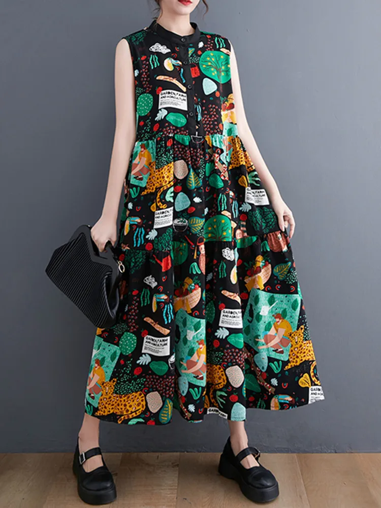 

Новинка весна-лето 2023 модное корейское платье без рукавов Трендовое женское платье