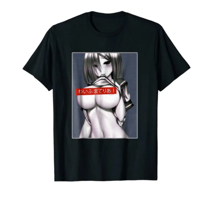 

Футболка Otaku Lewd Hentai Waifu, интересная черная футболка, новейший дизайн, Мужская Футболка Harajuku с коротким рукавом, модная футболка