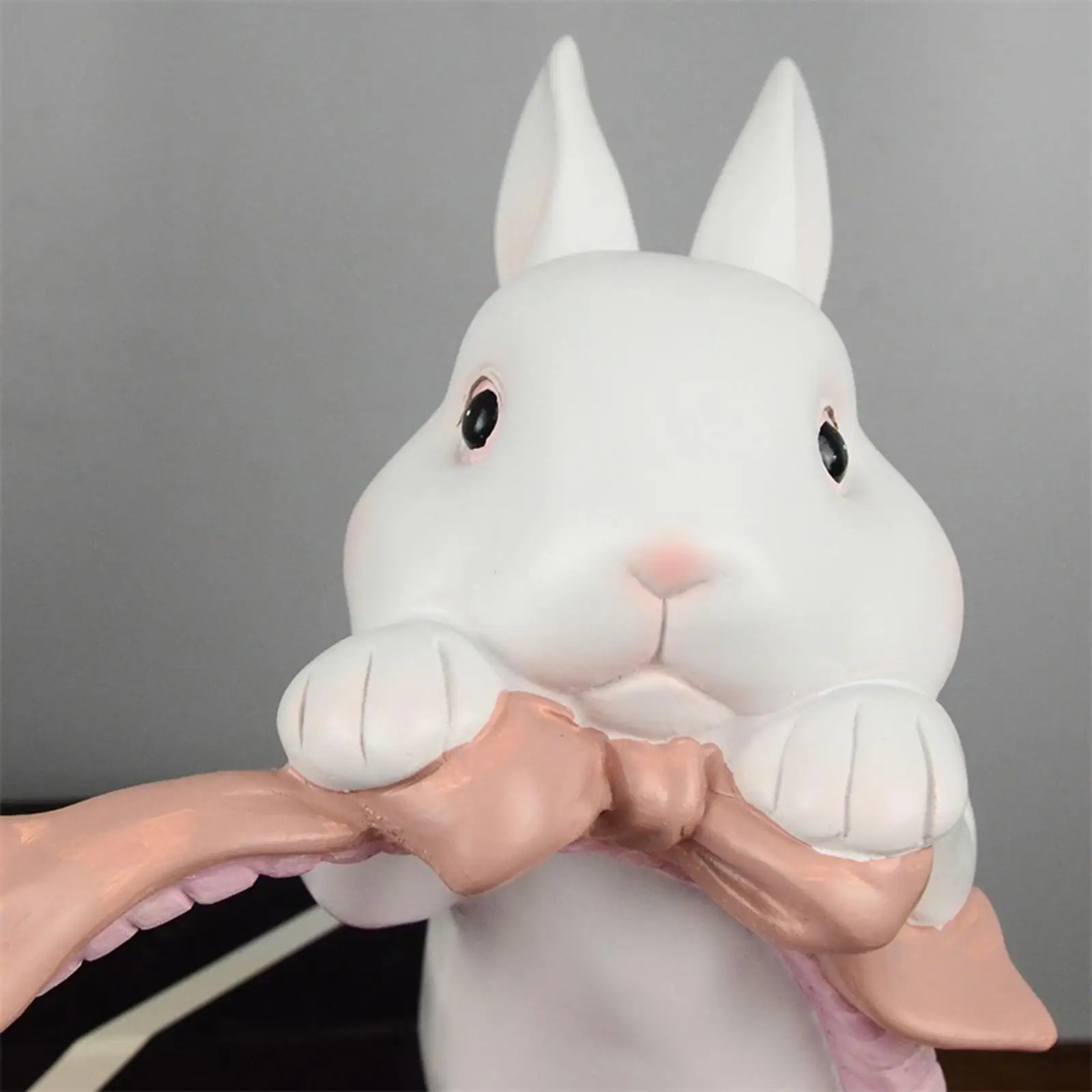 

Cute Rabbit Sculpture Storage Key Basket Table for Candy Home Office Decor Snack