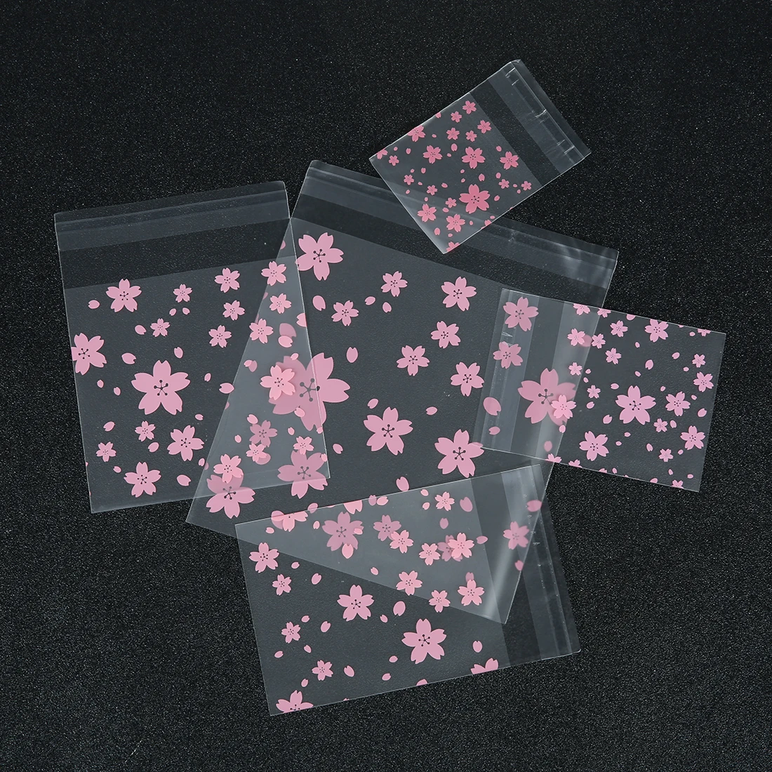 100 шт./лот самоклеящиеся герметичные пакеты с вишневым цветком портативная