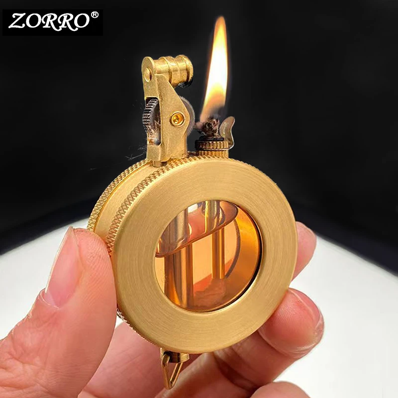 

Новинка 2023 года, прозрачная керосиновая Зажигалка ZORRO со склада в стиле ретро, Подарочная коллекция, маленькие и удобные Оригинальные Медные зажигалки