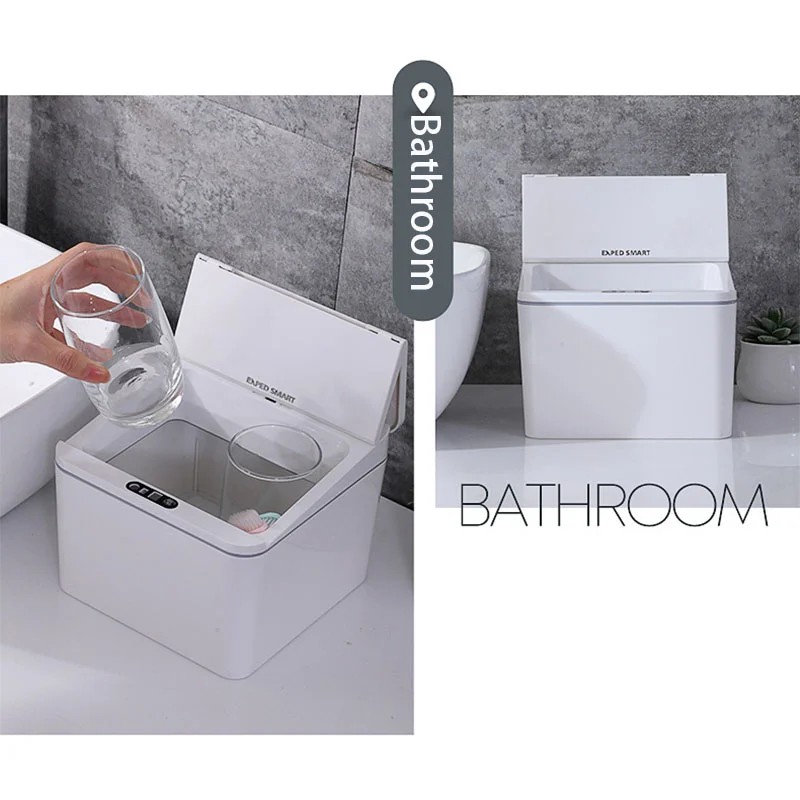 Индукционный тип умный настольный мусорный бак 6л для кухни мини-квадратный