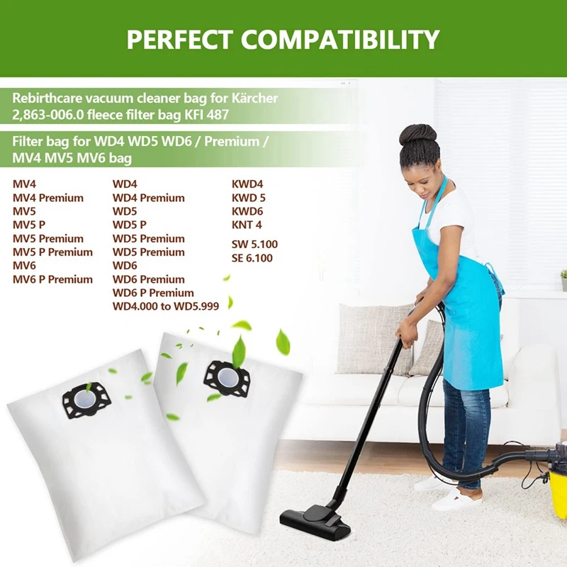 Пылесборник совместимый с Karcher WD4 WD5 WD6 MV4 MV5 MV6 1 комплект