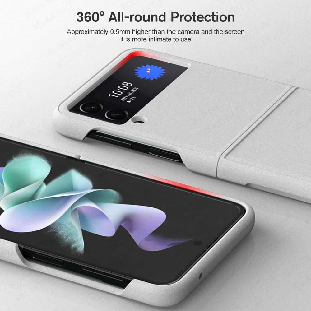 Матовый защитный чехол с петлями из песчаника для Samsung Galaxy Z Flip 3 5G тонкие