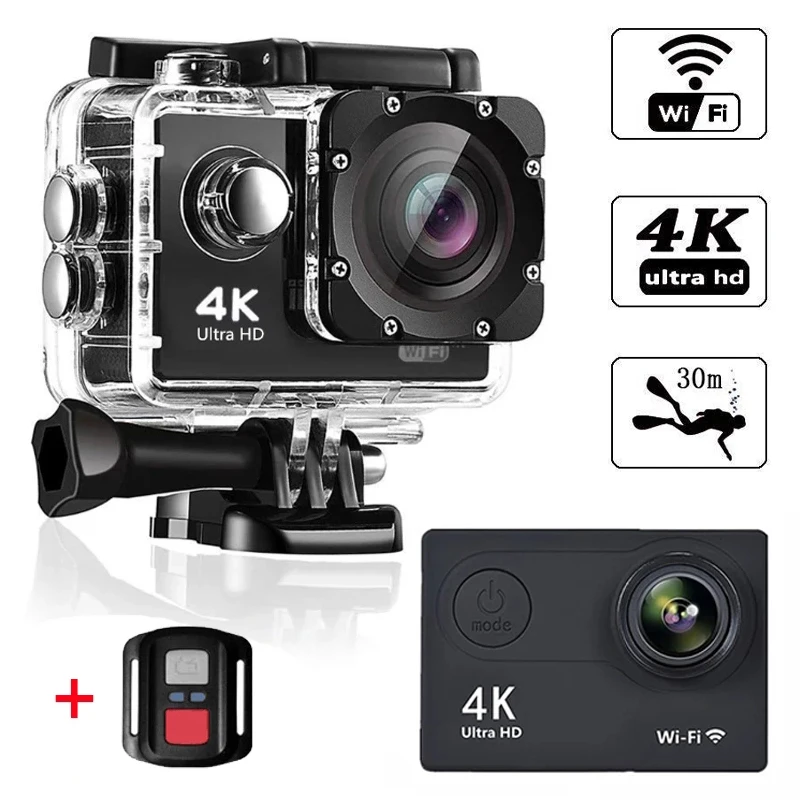 

Экшн-камера Ultra HD 4K/30FPS, 2,0 дюйма, WiFi, дистанционное управление