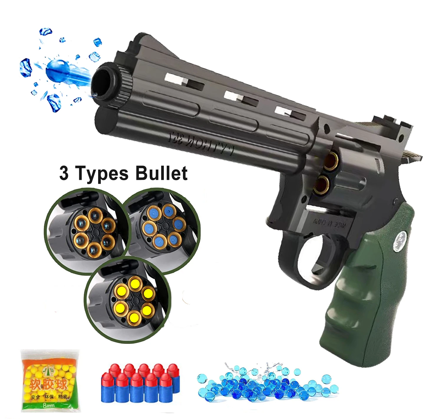 

ZP5 357 Soft Bullet Revolver Pistol Launcher Gel Ball Blaster Toy Gun Weapon Airsoft Pneumatic Shotgun Pistola for Kids Gift