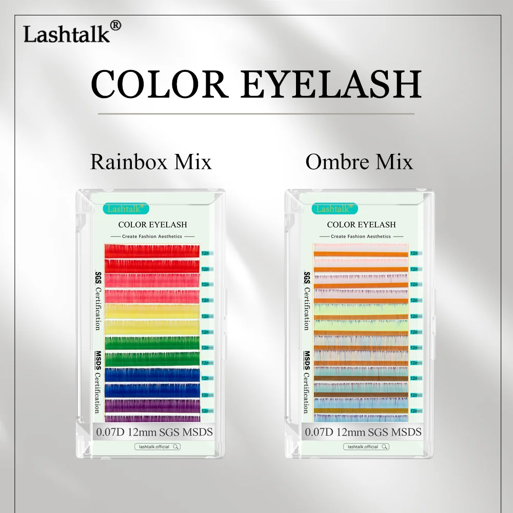 

Lashtalk Color Rainbow Ombre Mix Eyelash Extension Clios From Nagaraku Soft Synthetic Mink Makeup False Lashes Freeshipping