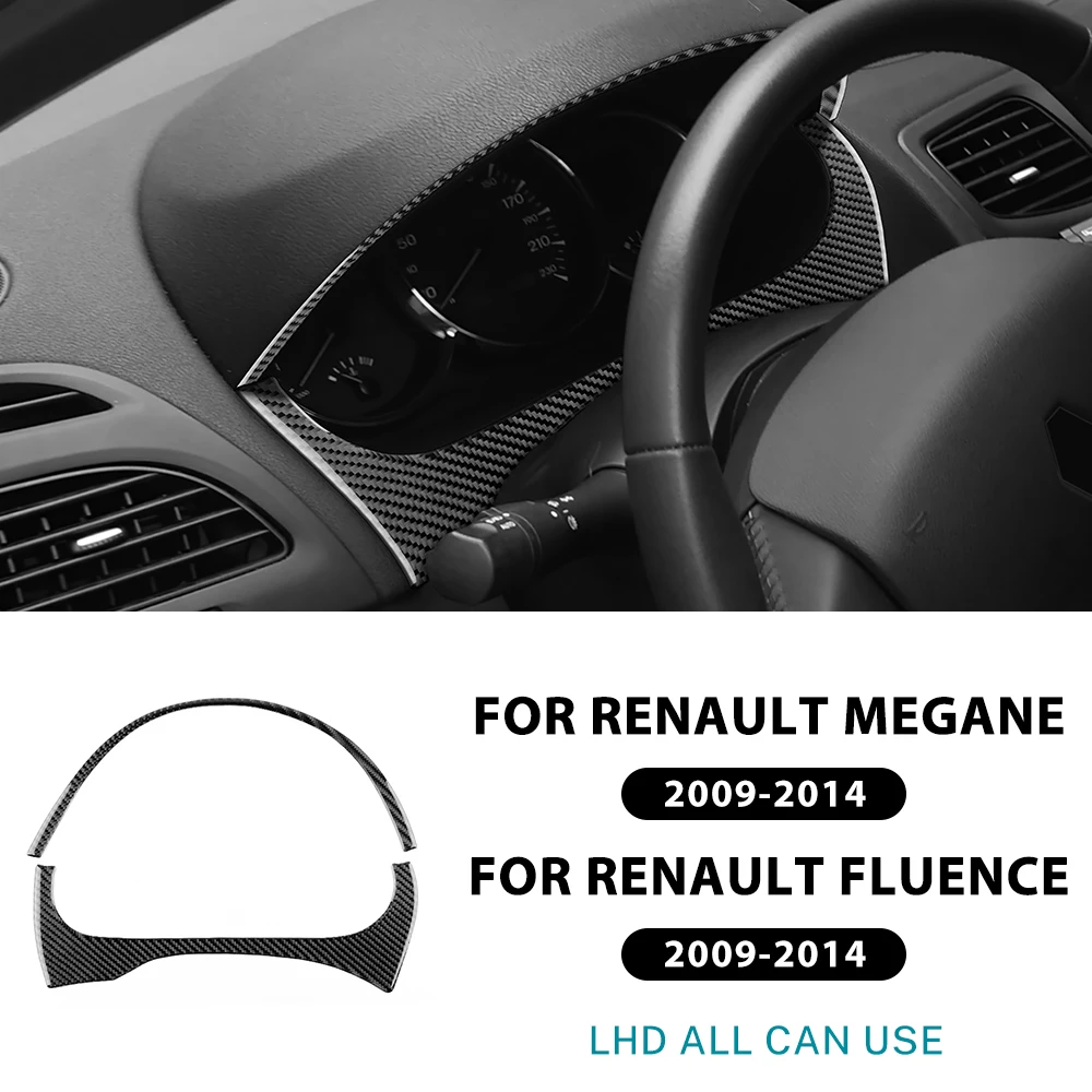 

Настоящая мягкая наклейка из углеродного волокна для Renault Fluence Megane RS 2009, 2010, 2011, 2012, 2013, 2014, 2015, аксессуары для инструментов LHD RHD