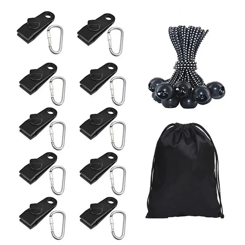 

Outdoor Tent Clip Fixed Buckle Tarps Clips Set Multi-function Awnings Buckle Camping Canopy Tarp Lock Grip Set Camping Equipment