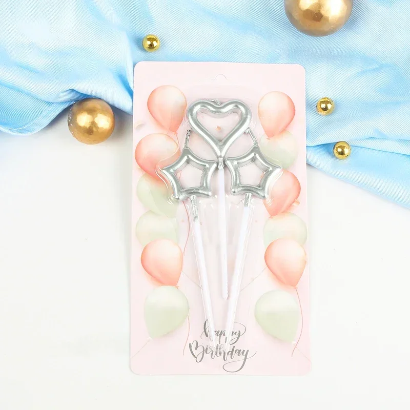 

Блестящая свеча "Звездное сердце", набор из 3 штук