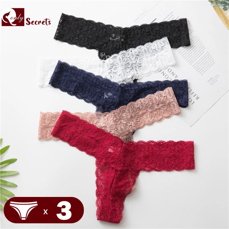 

Трусики женские кружевные с низкой посадкой, 3 шт./партия