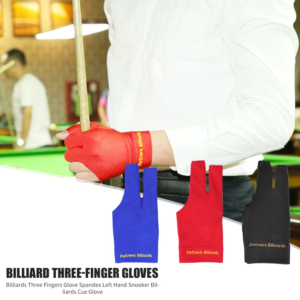 

Billiards Cue Left Hand Glove Spandex Three Fingers Glove Sports Accessories