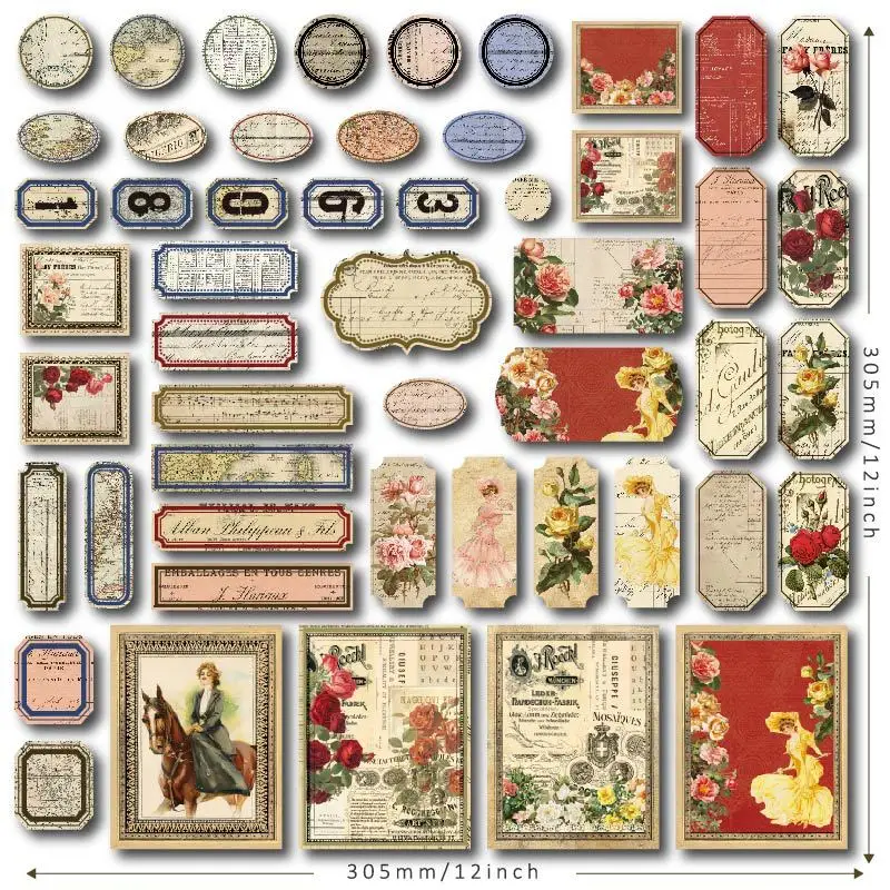 

Flower Postage Vintage Cardstock Die Cuts Collection Kit Scrapbooking Planner Craft Card Making Journaling Project New 2022