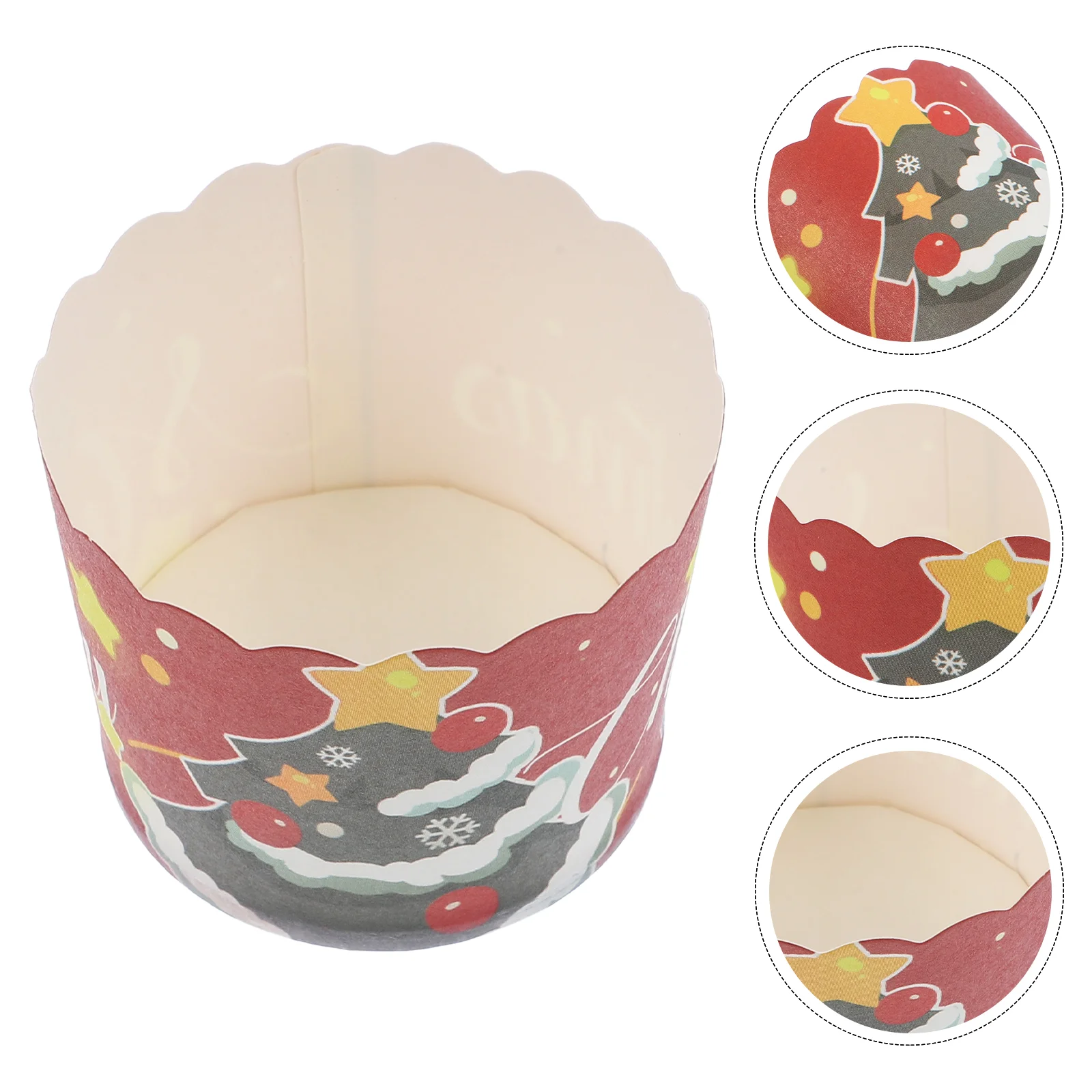 

50Pcs Christmas Themed Cupcake Baking Wrapper Muffin Liners Dessert Baking Cups Xmas Paper Baking Cups
