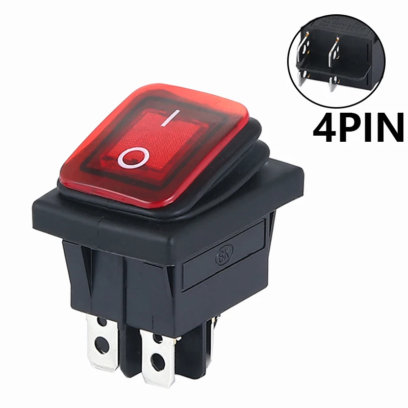 

Водонепроницаемый кулисный переключатель KCD4 6Pin 20A 12/220В красный