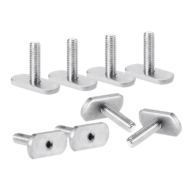

8 Pcs Kayak Rail/Track M6 Screws & Nuts T Slot Bolt Replacement Stainless Steel Gear Mounting Bolt Kayak Accessories