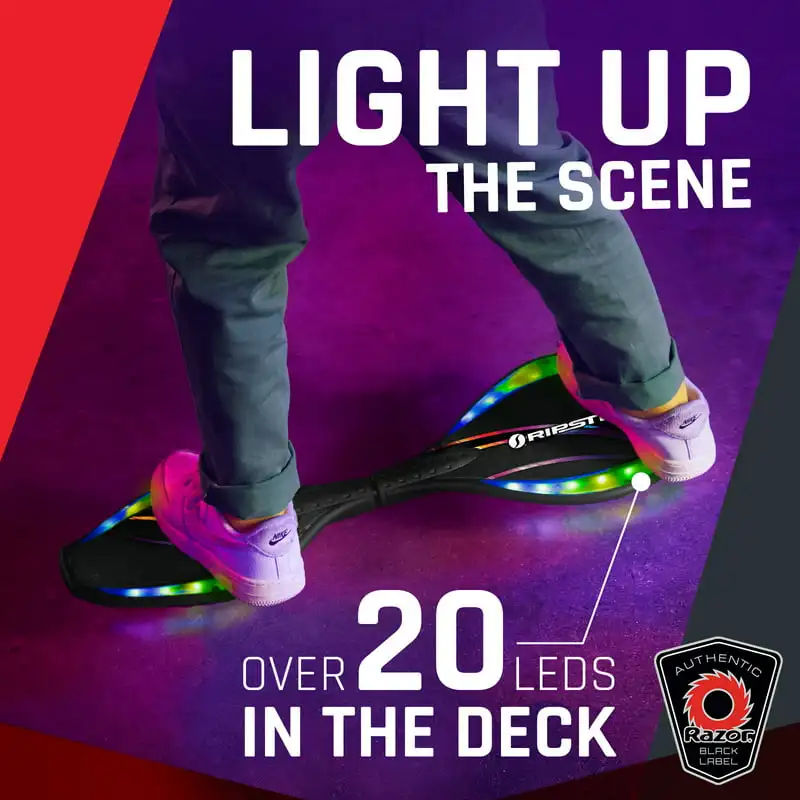 

Label RipStik Ripster Light Up–Two Wheel Caster with Multi-Color LED Lights, Compact and Lightweight, for Kids and Teens
