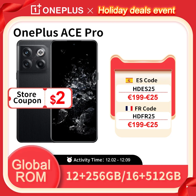 OnePlus Ace Pro 5G Global Rom Smartphone 150W Supervooc Charge 4800mAh Cellphone 6.7 AMOLED Display 50MP Triple Camera