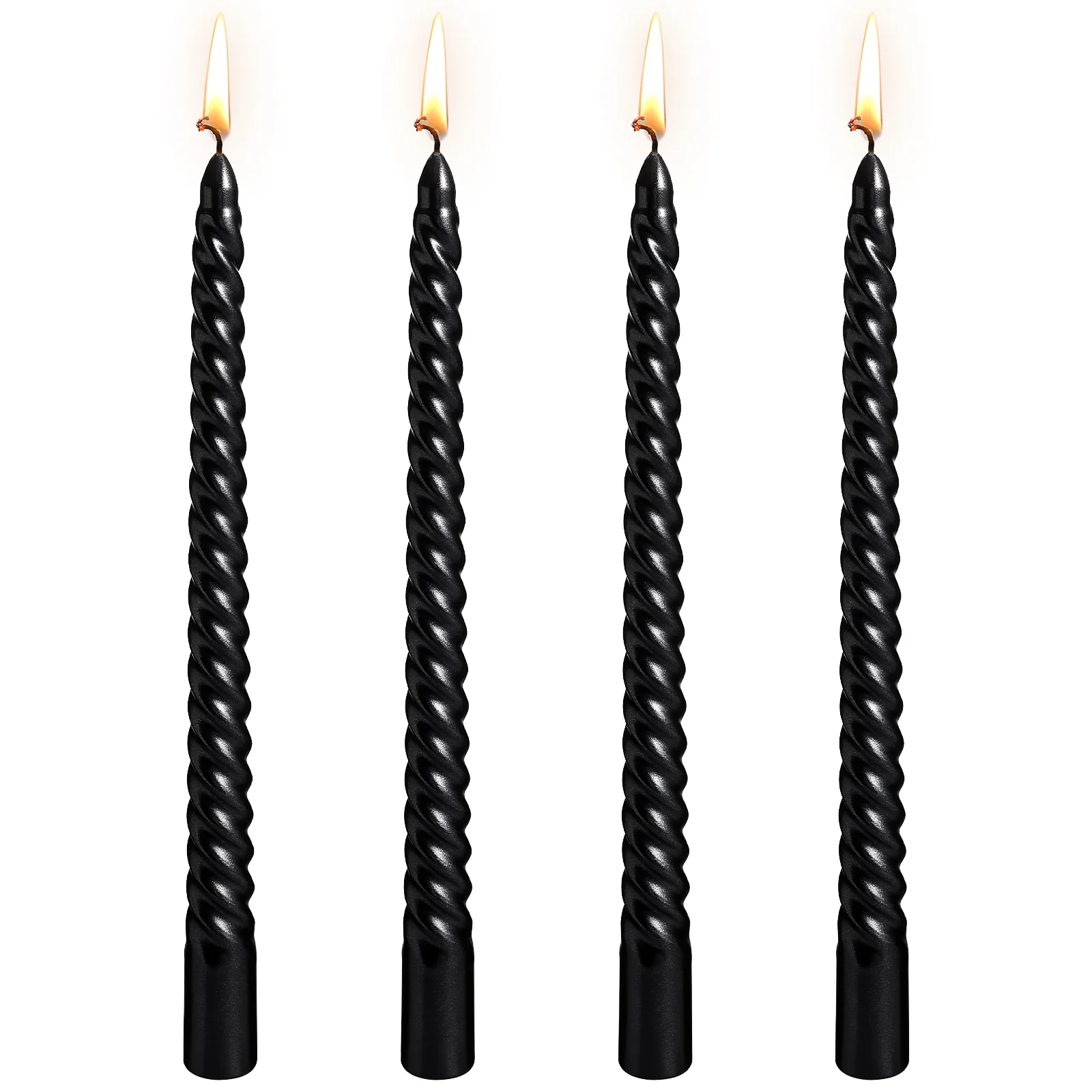 

Taper Black Candlesticksdinner Longspiral Tall Unscented Dripless Props Stick Candlelight Table Tapered Party Decorative Wedding