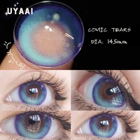 uyaai 1 pair blue lenses anime accessories color contact lenses for eyes comic tears eye fashion lenses green lenses