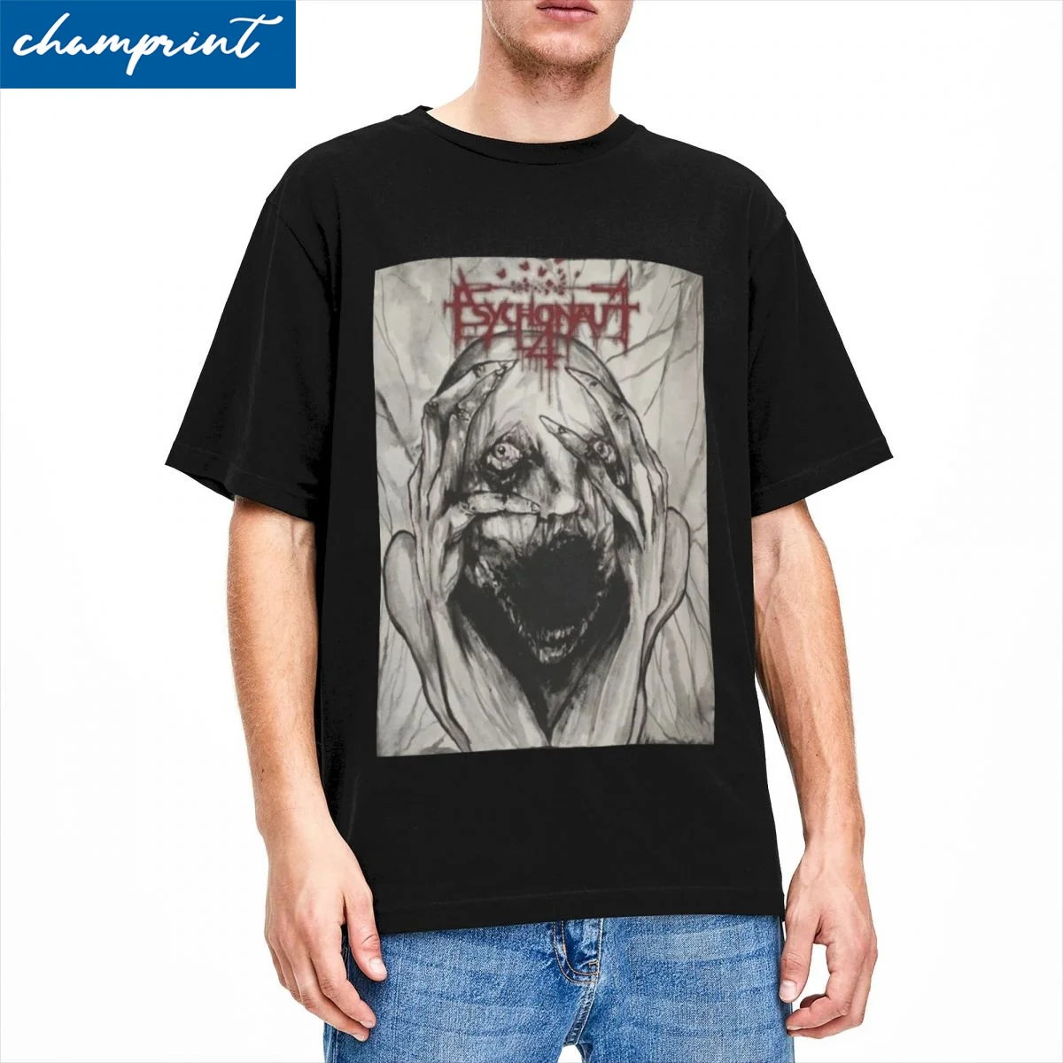 onaut 4 dla mężczyzn i kobiet T-shirty Heavy Black Metal Rock Fashion Tees Koszulki z krótkim rękawem Czysta bawełna Odzież Plus Size