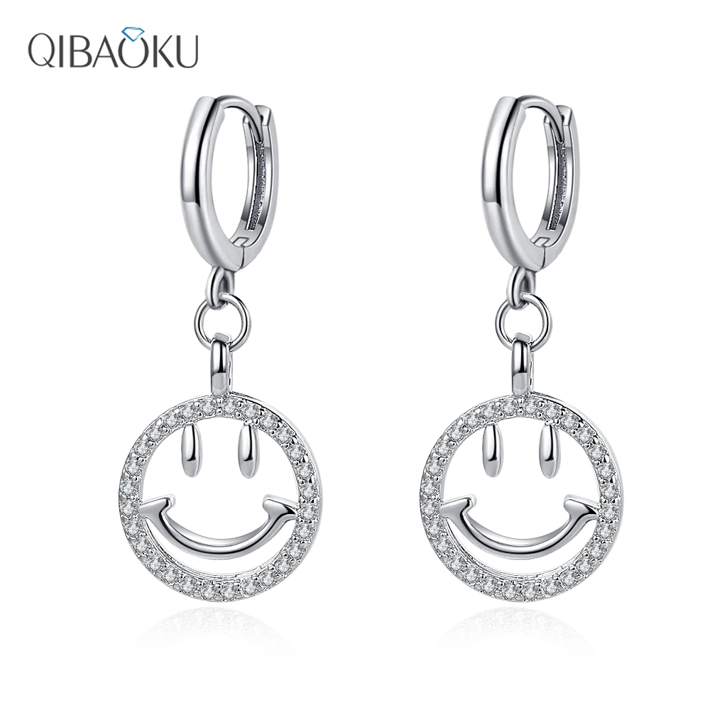 

Серьги Серебряные в форме улыбки, серьги-кольца, висячие серьги для женщин, Ювелирный Подарок на годовщину