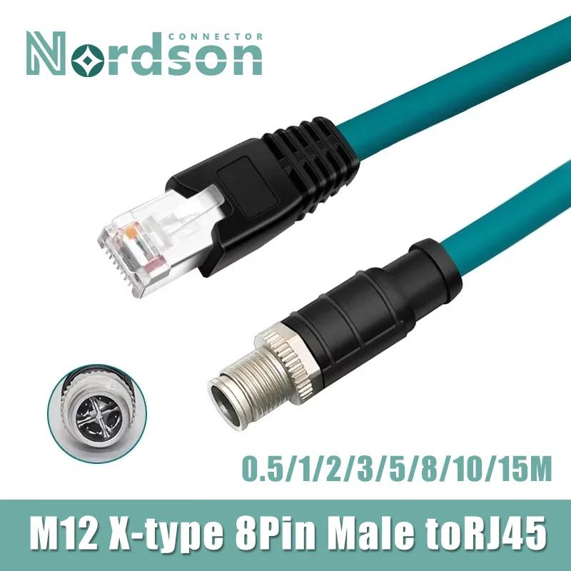 

Промышленный Ethernet кабель DIVEDEER 8Pin M12 to RJ45 24AWG 15M