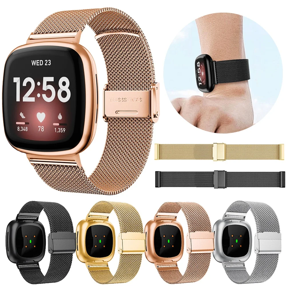 Браслет Миланская петля для Fitbit Versa 3 браслет из нержавеющей стали часов Sense #3 -