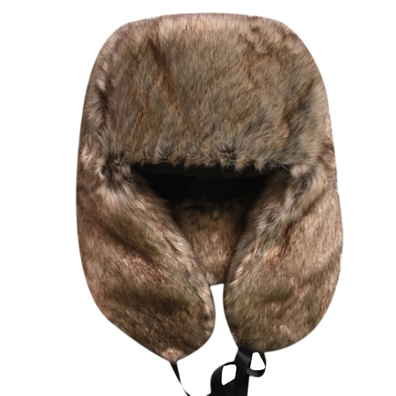 Rabbit Fur Hat Winter Fur Hat Thickened Warmth and Cold-proof Outdoor Cotton Ear Cap Rabbit Fur Cap Earflap Men Snow Caps