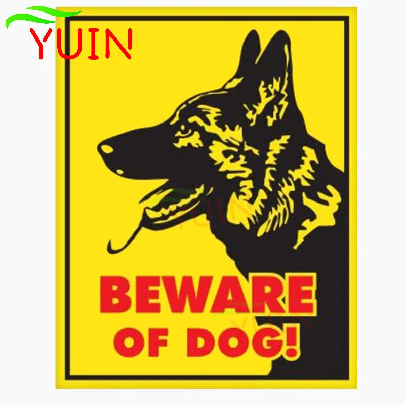 

German Shepherd Beware of Dog Sign Car Sticker Motorcycle Auto Accessories Personality PVC Decoration Waterproof Decal 16*13cm