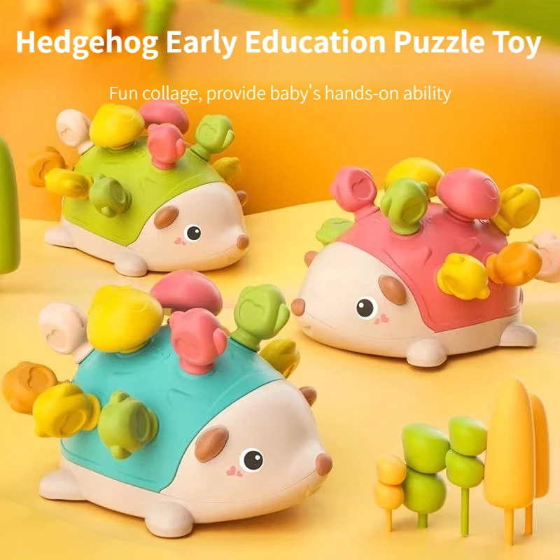 

Children Early Education Puzzle Concentration Training Finger Fine Movement Hand-eye Coordination Hedgehog Nail Spelling Toy