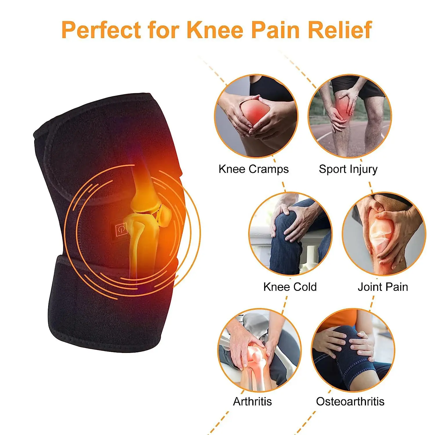 

Electric Heating Therapy Knee Vibration Massager Leg Joint Physiotherapy Elbow Warm Wrap Arthritis Pain Relief Knee Pad Massage