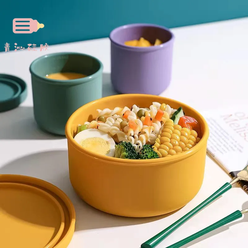 

Silicone Lunch Box Food Storage Container Microwavable Portable Bowl Picnic Camping Rectangle Outdoor Box 250-700ml