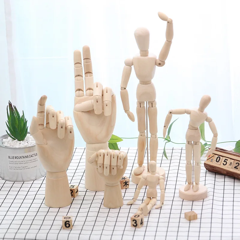 

Wooden Puppet Joint Hand Decoration Living Room Birthday Gift Model Desk Home Decoration Living Room