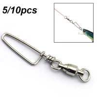 10pcs fishing swivels connector snap 0 8 ball bearing rolling swivel for fishhook lure carp fishing accessories