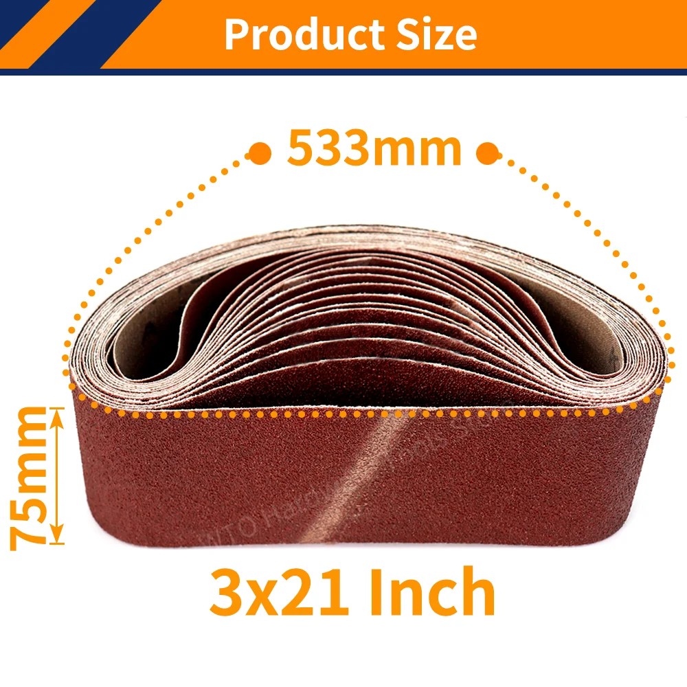 10 шт. 533*75 мм шлифовальные ленты для дерева мягкий металл полировальная наждачная