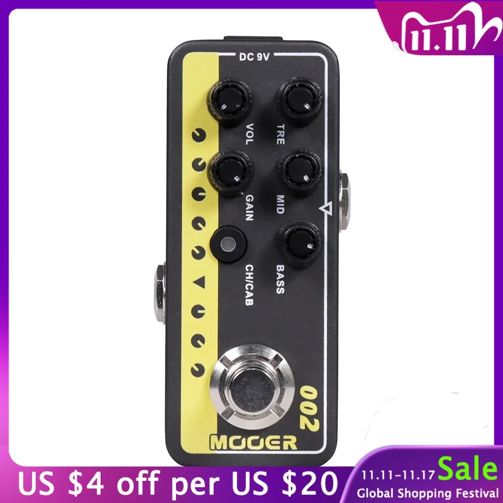 

MOOER 002 Uk Gold 900 Guitar Effects Pedal Digital Preamp Multieffects Dual Channel Preamp Effect Pedal Guitar Parts Accessories