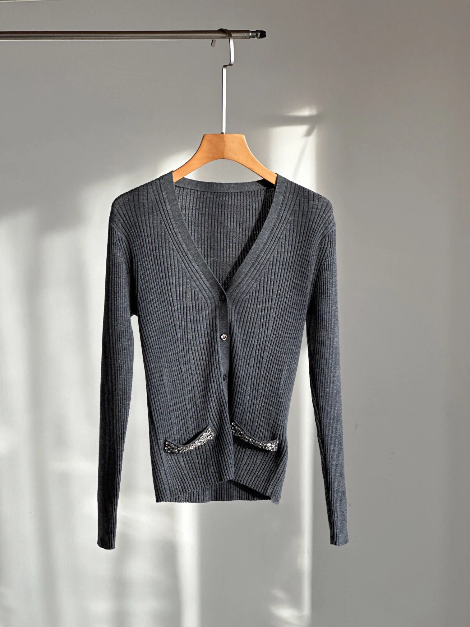 2024 осенне-зимний новый женский модный сексуальный повседневный кардиган с