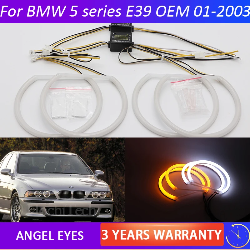 

For BMW 5 series E39 OEM 2001 2002 2003 SMD Cotton Light Switchback LED Angel Eye Halo Ring Kit car accessories
