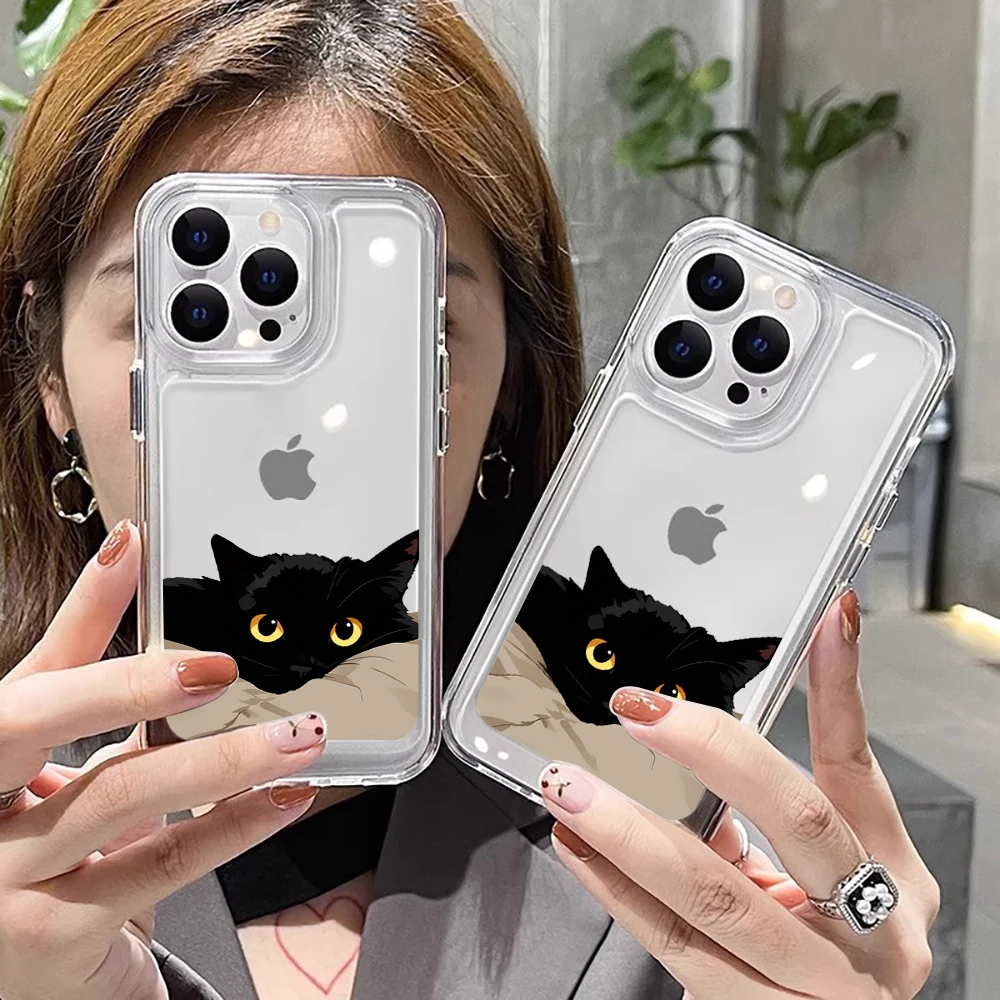 Фото Черный кот, забавная пара, модный чехол для телефона для Redmi 12 13C 14C 15C 5G 13 14 для Xiaomi Redmi Note 14 13 12 11 10 Pro 4G Fundas №3