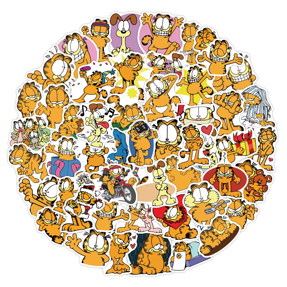 

50pcs Various Cartoons Garfield Cute Graffiti Waterproof Stickers