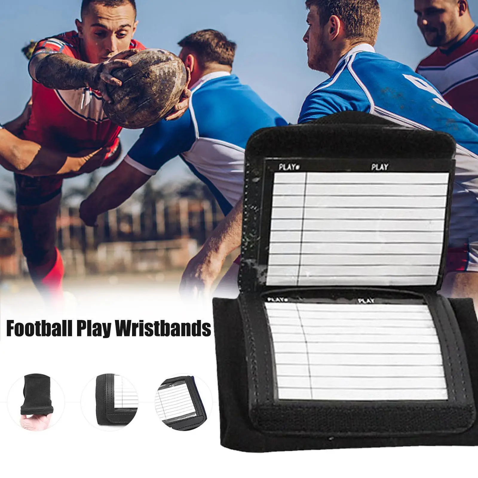 

Football Wristbands Tactical Manual Plate Bracers Wristband Book Gear Soccer Wristband Tactical Youth Quarterback I0s2